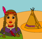 Dibujo India y tepee pintado por Miriam159357