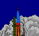 Dibujo Lanzamiento cohete pintado por jezereth