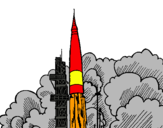 Dibujo Lanzamiento cohete pintado por JUNN