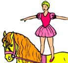 Dibujo Trapecista encima de caballo pintado por azeneth