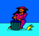 Dibujo Mujer tocando el bongó pintado por melissa3