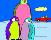 Dibujo Familia pingüino pintado por chicallanq