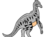 Dibujo Parasaurolofus con rayas pintado por coritosaurio