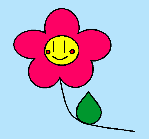 Dibujo Flor contenta pintado por cecibelu