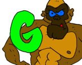 Dibujo Gorila pintado por raio9314