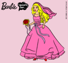 Dibujo Barbie vestida de novia pintado por supergiulia