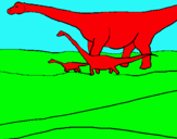Dibujo Familia de Braquiosaurios pintado por brayanquino9
