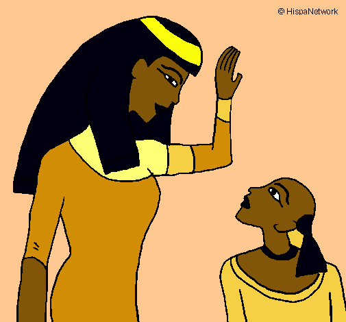 Dibujo Madre e hijo egipcios pintado por alicul