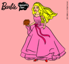 Dibujo Barbie vestida de novia pintado por lauritapanch