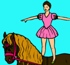Dibujo Trapecista encima de caballo pintado por ceeeliaa