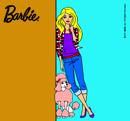 Barbie con cazadora de cuadros