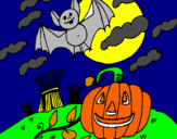 Dibujo Paisaje de Halloween pintado por selenia