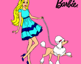 Dibujo Barbie paseando a su mascota pintado por utuyrtktyrkh