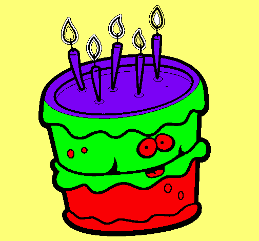 Dibujo Pastel de cumpleaños 2 pintado por kajho