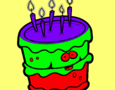Dibujo Pastel de cumpleaños 2 pintado por kajho
