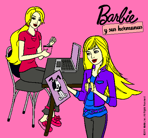 Barbie y su hermana merendando