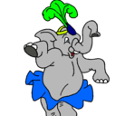 Dibujo Elefante bailando pintado por eneritz2