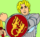 Dibujo Caballero con escudo de león pintado por pukiiii