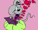 Dibujo Ratón enamorado pintado por wooooowwwwww