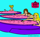 Dibujo Barbie y sus amigas en el jacuzzi pintado por claudin