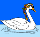 Dibujo Cisne con flores pintado por dahiannnnnnn