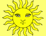 Dibujo Sol pintado por trino