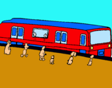 Dibujo Pasajeros esperando al tren pintado por brayanquino9