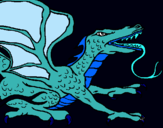 Dibujo Dragón réptil pintado por guano
