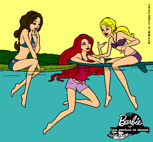 Dibujo Barbie y sus amigas pintado por agus29