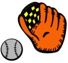 Dibujo Guante y bola de béisbol pintado por esquivel