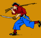Dibujo Pirata con espadas pintado por jumk