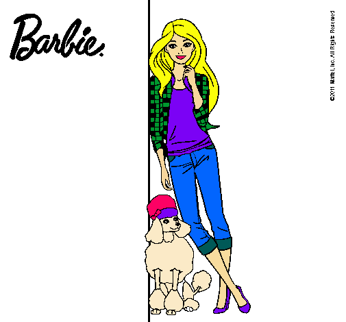 Barbie con cazadora de cuadros