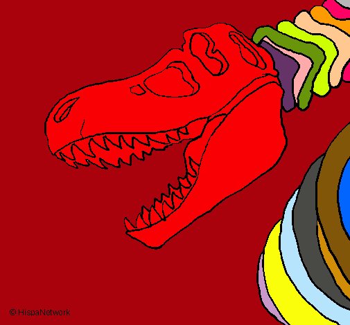 Dibujo Esqueleto tiranosaurio rex pintado por nachosarmi