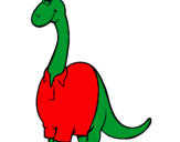 Dibujo Diplodocus con camisa pintado por beki