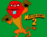 Dibujo Madagascar 2 Alex pintado por amilkar