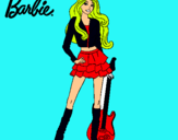 Dibujo Barbie rockera pintado por qwert