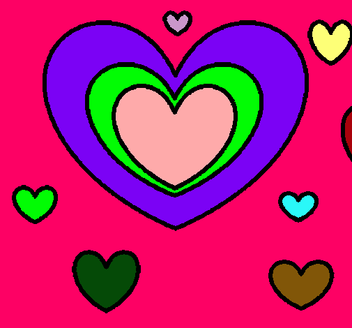 Dibujo Muchos corazones pintado por antonela1