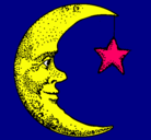 Dibujo Luna y estrella pintado por danulita2002