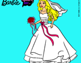 Dibujo Barbie vestida de novia pintado por MARIAAAAAAAA