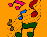 Dibujo Notas en la escala musical pintado por ERJTGHD