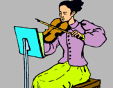 Dibujo Dama violinista pintado por polio