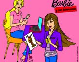 Dibujo Barbie y su hermana merendando pintado por ambar