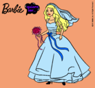 Dibujo Barbie vestida de novia pintado por borja27