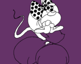 Dibujo Ratita con lazo pintado por hyi8o