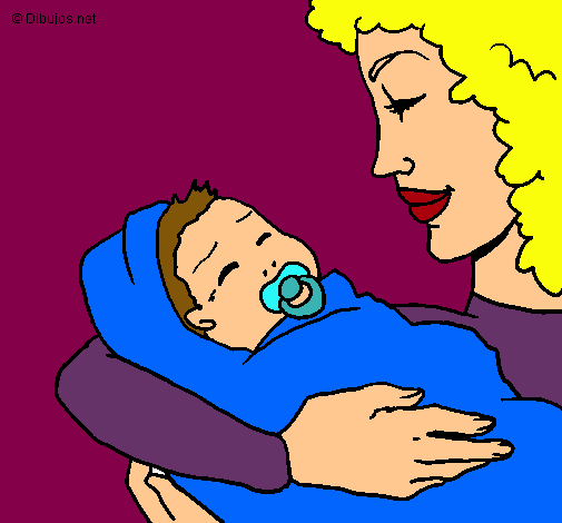 Dibujo Madre con su bebe II pintado por ferrando 