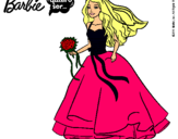 Dibujo Barbie vestida de novia pintado por merygloss