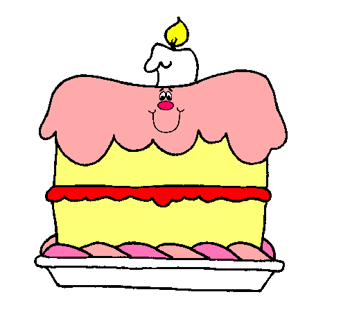 Dibujo Pastel de cumpleaños pintado por trufeles