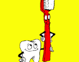 Dibujo Muela y cepillo de dientes pintado por america66222