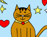 Dibujo Gato con estrellas pintado por jesus24