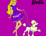 Dibujo Barbie paseando a su mascota pintado por 98779